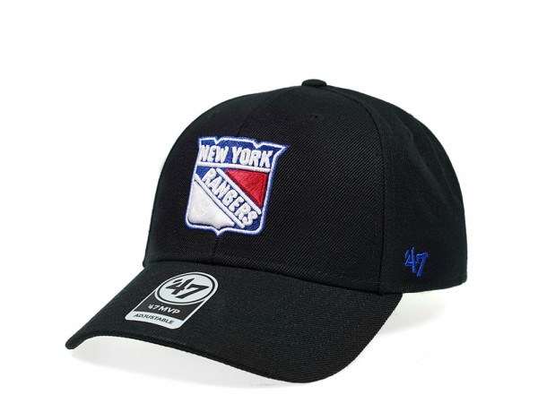47Brand New York Rangers MVP Black Strapback Cap