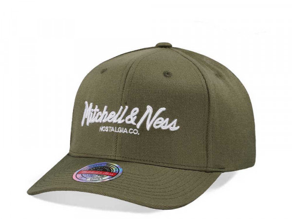Mitchell & Ness Pinscript Branded Olive Classic Red Snapback Cap