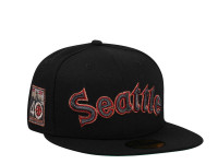New Era Seattle Mariners 40th Anniversary Black Metallic Prime Edition 59Fifty Fitted Cap