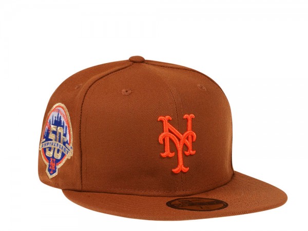 New Era New York Mets 50th Anniversary Bourbon and Suede Edition 59Fifty Fitted Cap