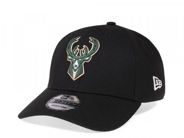 New Era Milwaukee Bucks Black 9Forty Snapback Cap