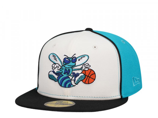 New Era Charlotte Hornets Chrome Black Teal Two Tone Edition 59Fifty Fitted Cap