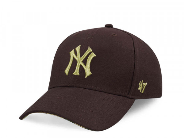47Brand New York Yankees Brown Frog Skin Camo MVP Strapback Cap
