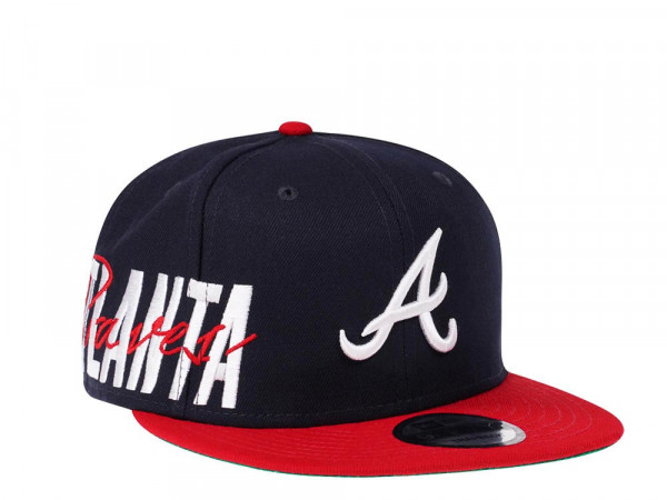 New Era Atlanta Braves Navy Sidefront Edition 9Fifty Snapback Cap