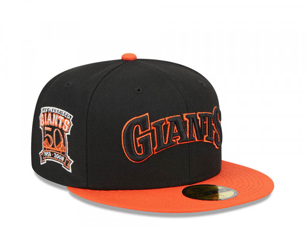 New Era San Francisco Giants 50th Anniversary Retro Script Two Tone Edition 59Fifty Fitted Cap