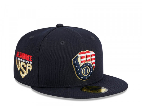 New Era Milwaukee Brewers 4th of July 23 Authentic On-Field 59Fifty Fitted Cap