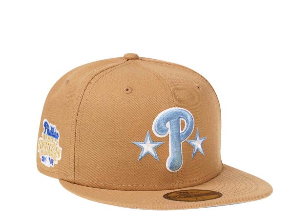 New Era Philadelphia Phillies World Series 2008 Champions Wheat Glacier Blue Edition 59Fifty Fitted Cap