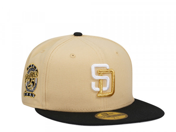 New Era San Diego Padres 25th Anniversary Black Vegas Two Tone Edition 59Fifty Fitted Cap
