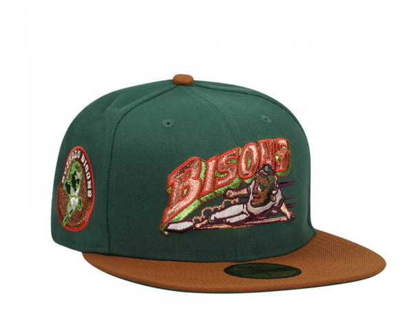 New Era Buffalo Bisons Green Copper Metallic Elite Two Tone Edition 59Fifty Fitted Cap