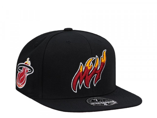 Mitchell & Ness Miami Heat Logo History Hardwood Classic Dynasty Fitted Cap