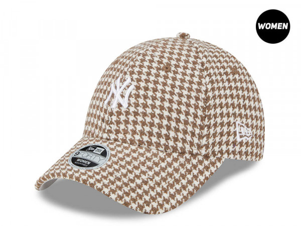 New Era New York Yankees Houndstooth Brown Womens 9Forty Strapback Cap