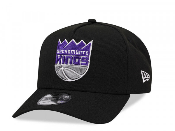 New Era Sacramento Kings Black Classic Edition 9Forty A Frame Snapback Cap