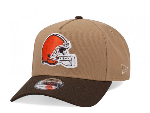 New Era Cleveland Browns Khaki Two Tone Edition 9Forty A Frame Snapback Cap
