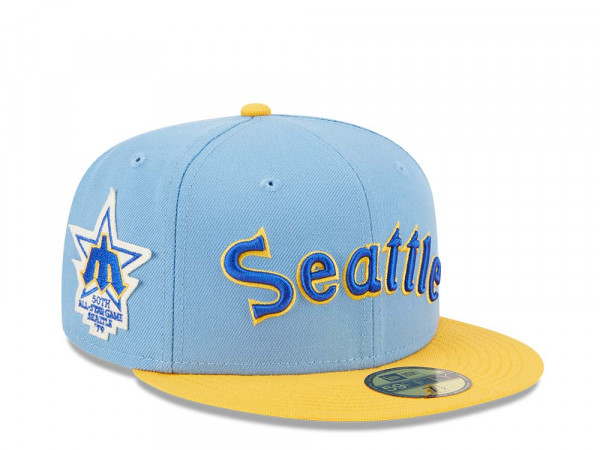 New Era Seattle Mariners All Star Game 1979 Powder Blues Sky Throwback Two Tone Edition 59Fifty Fitted Cap