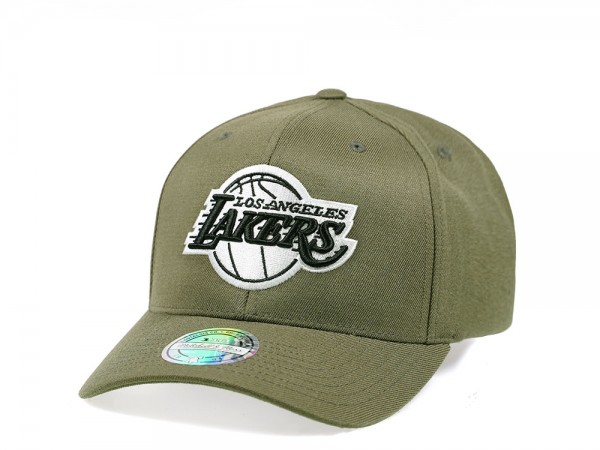 Mitchell & Ness Los Angeles Lakers Olive 110 Flex Snapback Cap