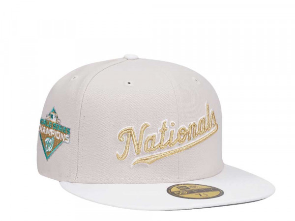 New Era Washington Nationals World Series 2019 Champions Stone White Two Tone Edition 59Fifty Fitted Cap