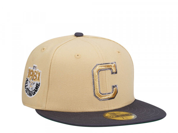 New Era Cleveland Indians All Star Game 1981 Vegas Bold Gold Two Tone Edition 59Fifty Fitted Cap