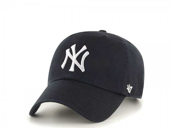 47Brand New York Yankees Clean Up Black Strapback Cap