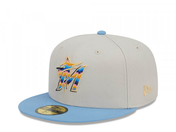 New Era Miami Marlins Beachfront Stone Two Tone Edition 59Fifty Fitted Cap