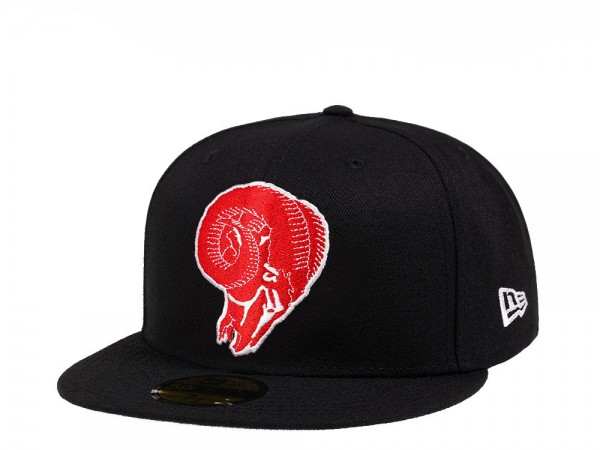 New Era Los Angeles Rams Throwback Black Crimson Collection 59Fifty Fitted Cap