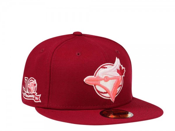 New Era Toronto Blue Jays 10th Anniversary Smooth Red Pink Edition 59Fifty Fitted Cap