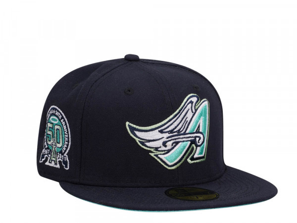 New Era Anaheim Angels 50th Anniversary Navy Teal Edition 59Fifty Fitted Cap