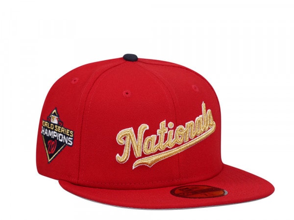 New Era Washington Nationals World Series Champions 2019 Scarlett Gold Edition 59Fifty Fitted Cap
