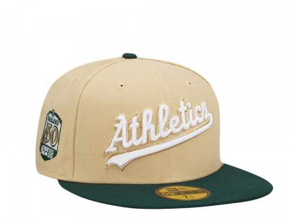 New Era Oakland Athletics 50th Anniversary Vegas Gold Prime Two Tone Edition 59Fifty Fitted Cap