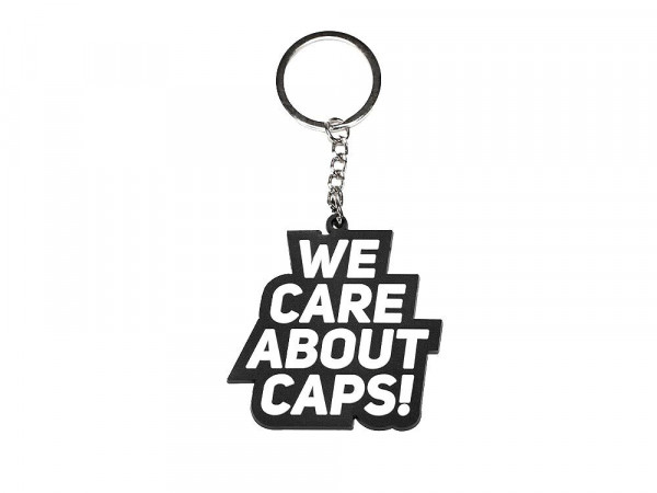 Schlüsselanhänger We care about Caps - Black and White Edition