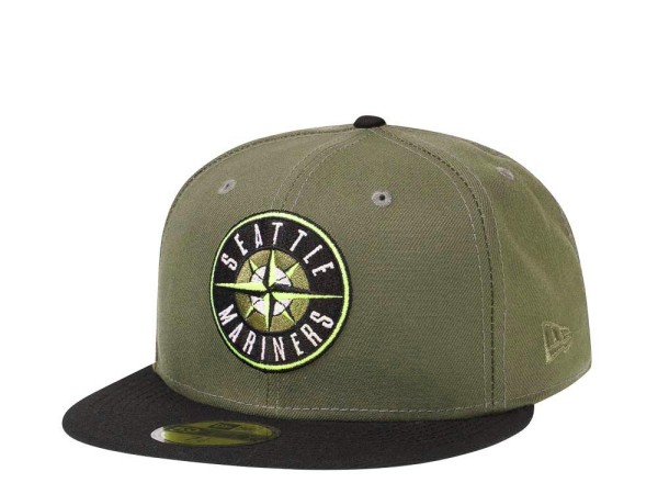 New Era Seattle Mariners Olive Neon Two Tone Edition 59Fifty Fitted Cap