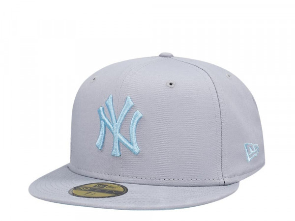 New Era New York Yankees League Essential Gray Blue Edition 59Fifty Fitted Cap