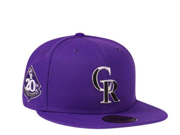 New Era Colorado Rockies 20th Anniversary Purple Lavender Edition 59Fifty Fitted Cap