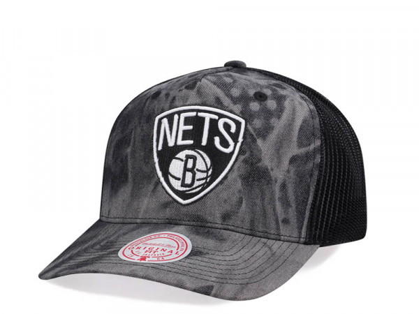 Mitchell & Ness Brooklyn Nets Burnt Ends Black Trucker Snapback Cap