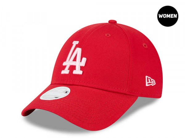 New Era Los Angeles Dodgers Essential League Red Pink Womens 9Forty Strapback Cap