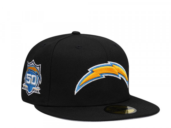 New Era Los Angeles Chargers 50th Anniversary Black Classic Edition 59Fifty Fitted Cap
