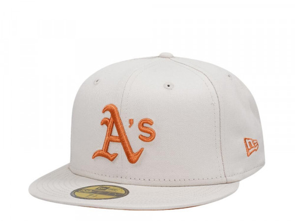 New Era Oakland Athletics League Essential Stone Orange Edition 59Fifty Fitted Cap