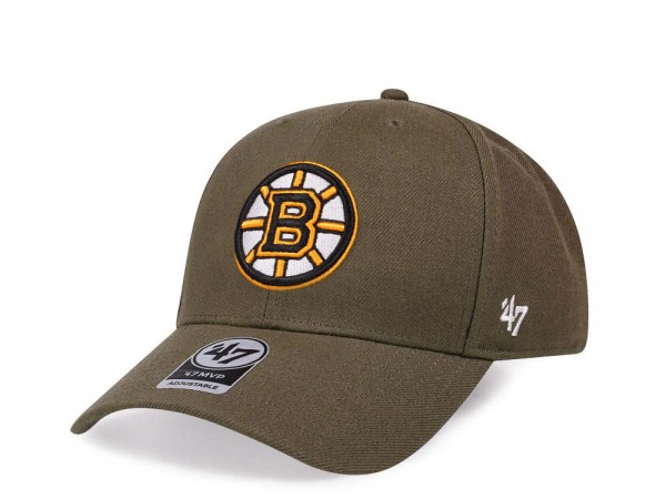 47Brand Boston Bruins Classic Olive Snapback Cap
