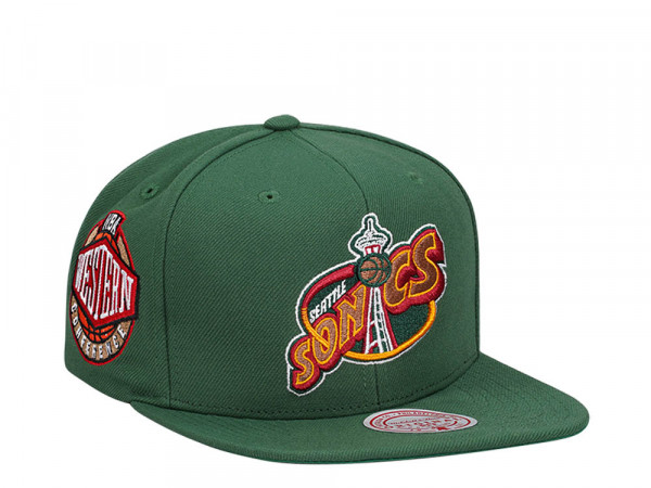 Mitchell & Ness Seattle Supersonics Conference Patch Green Snapback Cap