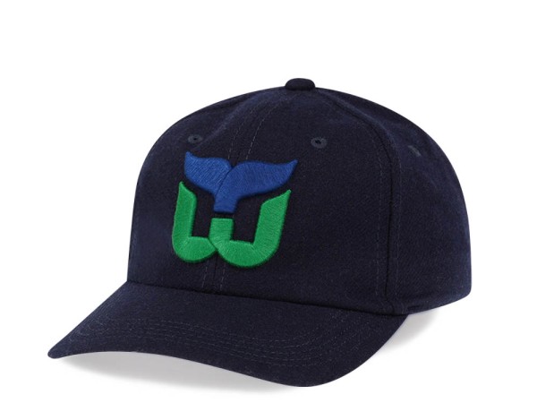 American Needle Hartford Whalers Navy Curved Archive Wool Strapback Cap