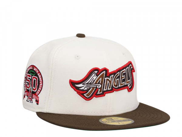 New Era Los Angeles Angels 50th Anniversary Chrome Chocolate Throwback Two Tone Edition 59Fifty Fitted Cap