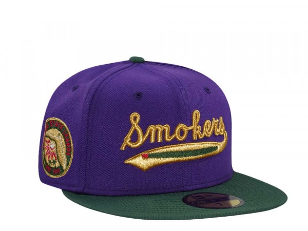 New Era Tampa Smokers Purple Gold Two Tone Edition 59Fifty Fitted Cap