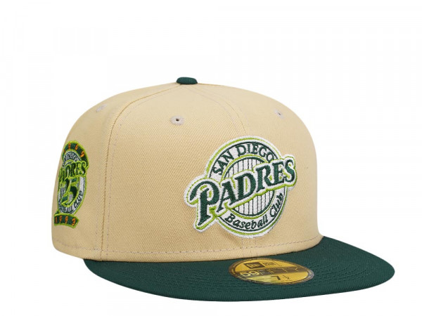 New Era San Diego Padres 25th Anniversary Vegas Gold Two Tone Throwback Edition 59Fifty Fitted Cap