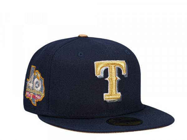 New Era Texas Rangers 40th Anniversary Ocean Gold Edition 59Fifty Fitted Cap
