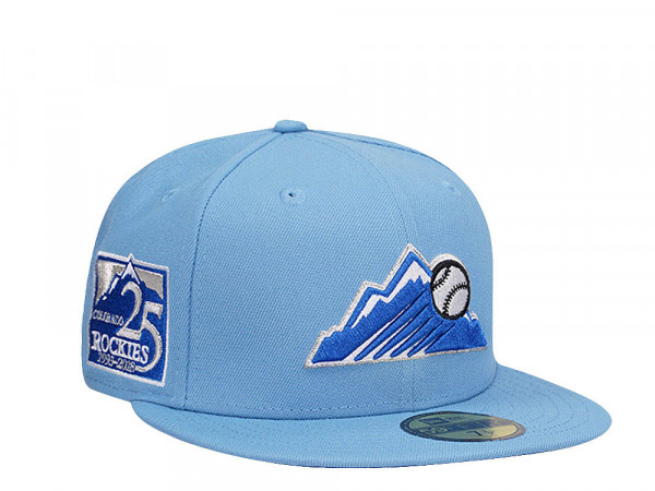 New Era Colorado Rockies 25th Anniversary Glacier Blue and Ice Edition 59Fifty Fitted Cap
