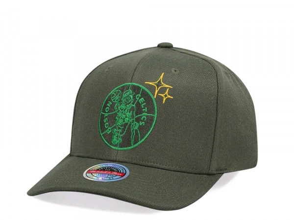 Mitchell & Ness Boston Celtics Merch Logo Hardwood Classic Red Flex Snapback Cap