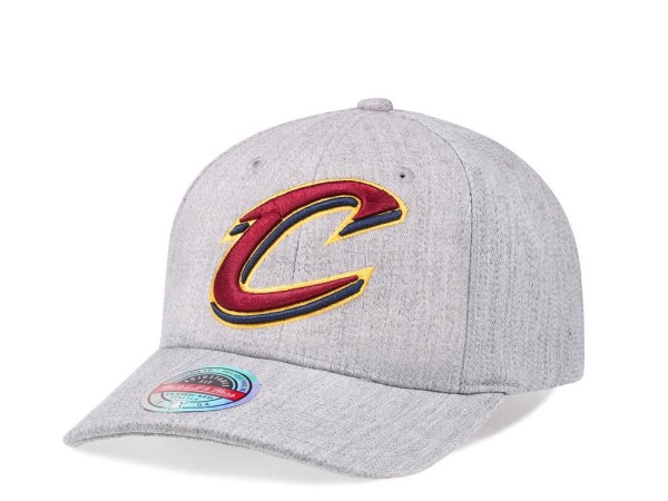 Mitchell & Ness Cleveland Cavaliers Heather Gray Red Line Solid Flex Snapback Cap