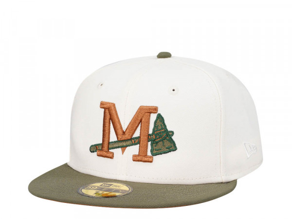 New Era Mississippi Braves Cream Olive Two Tone Edition 59Fifty Fitted Cap