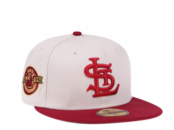 New Era St. Louis Cardinals 100th Anniversary Vintage Stone Two Tone Throwback Edition 59Fifty Fitted Cap