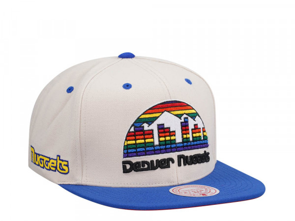 Mitchell & Ness Denver Nuggets Sail Off White Two Tone Snapback Cap