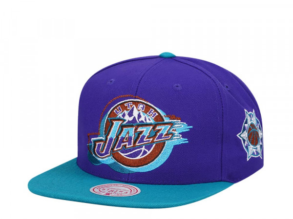 Mitchell & Ness Utah Jazz Logo Blur Hardwood Classic Snapback Cap
